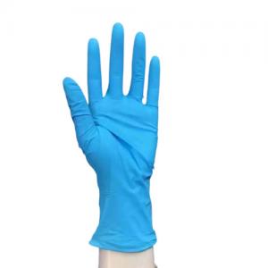 China Hospital Disposable Exam Gloves Color Blue Nitrile Gloves Three Sizes wholesale