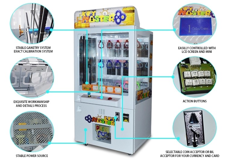 Golden Key Prize Vending Gift Vending Machine Coin Operated With Bill Acceptor