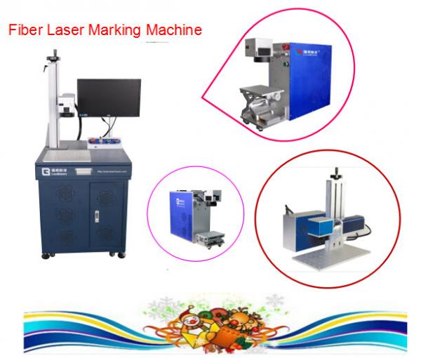 Electronic Bar Code Fiber Laser Engraving Machine with 0 - 0.5mm Marking Depth