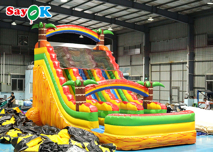 Adult Backyard Inflatable Water Slide With Swimming Pool Blow Up Slip N Slide 9x5.5x6mH