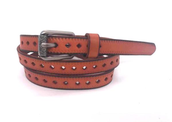 Diamond Hollow - Out Women's Fashion Leather Belts With Roller Vintage Buckle /