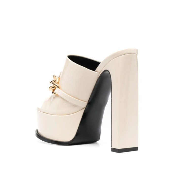 Customized Womens Slip On Heels Mules With Rubber Sole Material