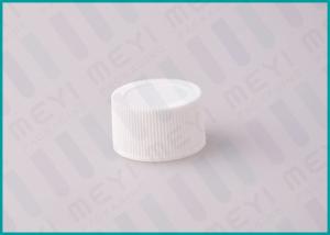 China 28/410 White Ribbed Screw Top Caps / Plastic Bottle Lids For Cosmetics on sale