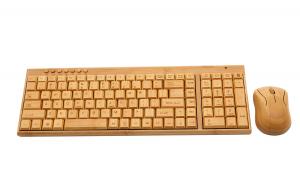 China 2.4GHz wireless bamboo keyboard and mouse waterproof keyboard+ wireless mouse wholesale