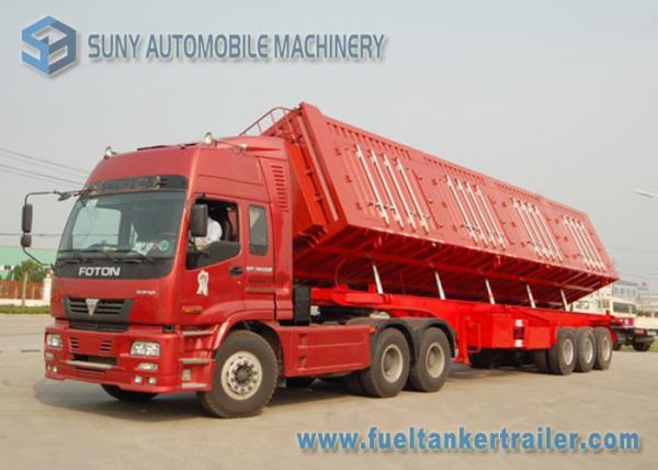 Quality 12 m Length Semi Side Dump Trailer Heavy Duty 3 Aaxle 60 Ton for sale