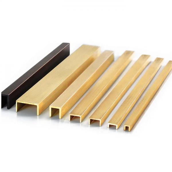 Extrusion Profile Brushed Brass Tile Trim 12mm Wall Transition U Shape