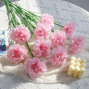 China Pink Red Champagne Artificial Carnations Bulk For Mother