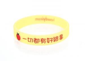 China Breast cancer bracelet printed yellow color adult size eco-friendly wholesale