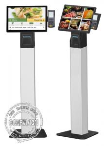 China Touchscreen Self Service Ordering Kiosk With Thermal Printer And POS Holder wholesale