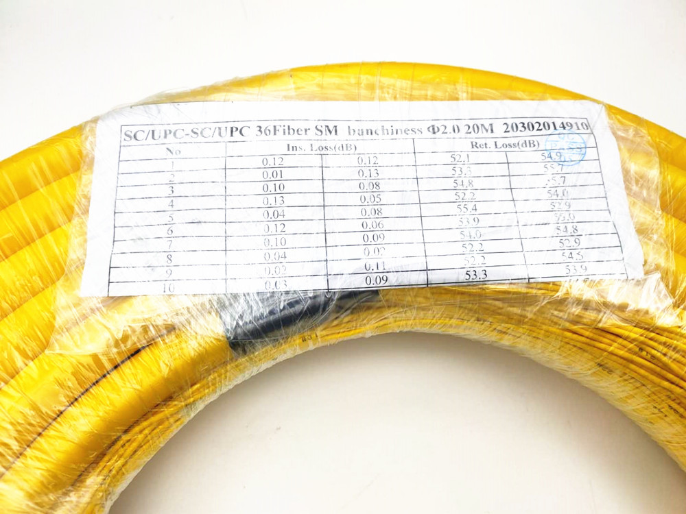 36 Core Bunchy Pre Terminated Multi Fiber Cables PVC Jacketed 20M With SC/UPC Connector