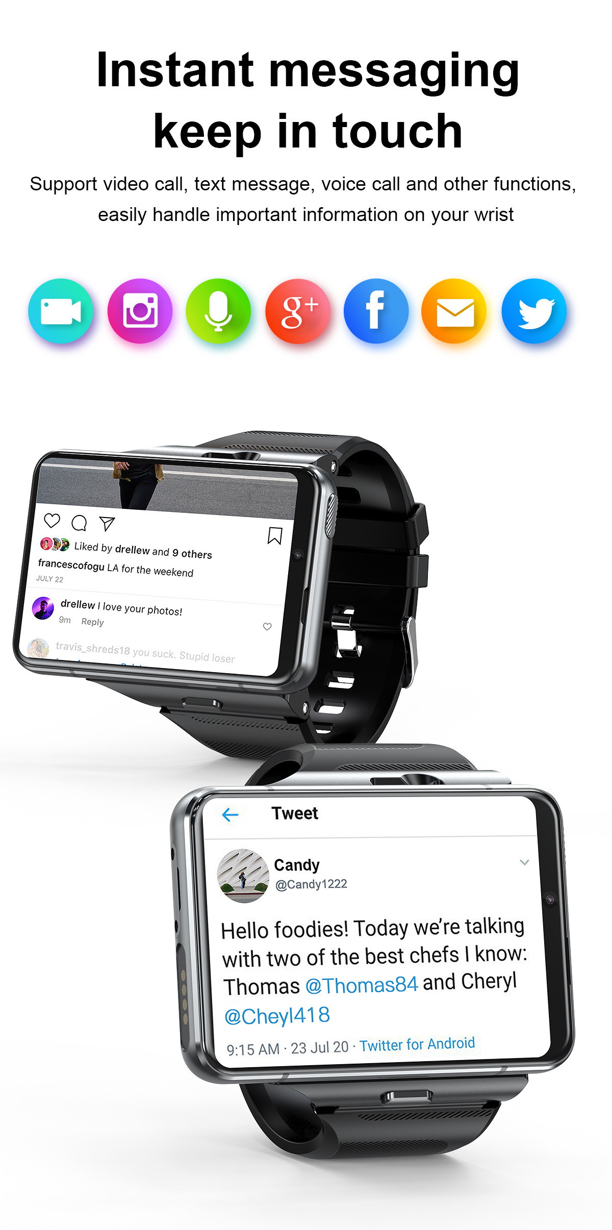 SIM Card 2.88inch GPS Bluetooth Calling Smartwatch With 4G Nano