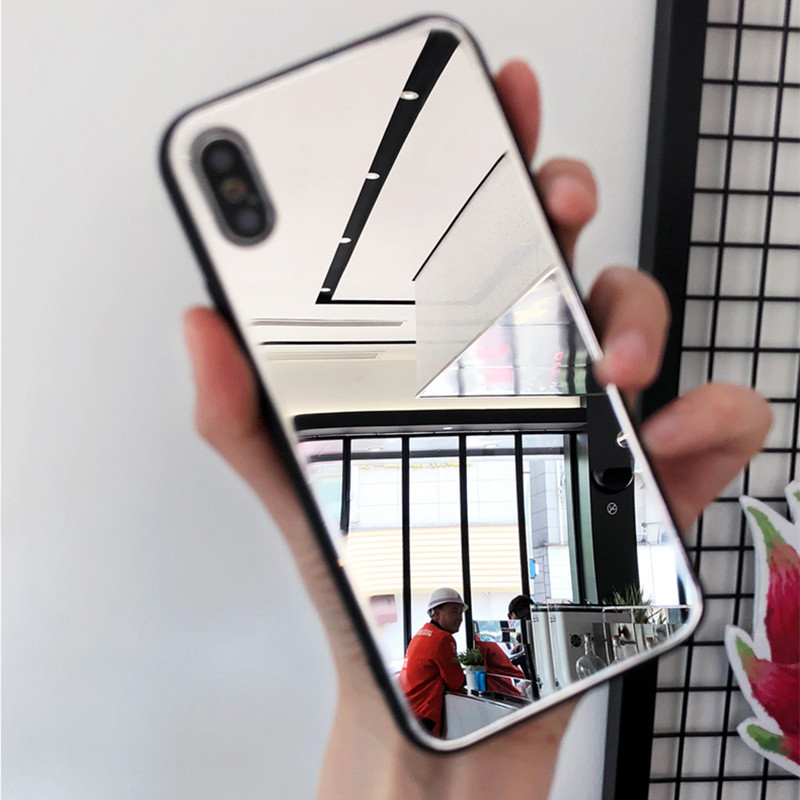 Electroplated Finish Mirror Girly Makeup Phone Cases / Iphone 7 Plus Protective Case