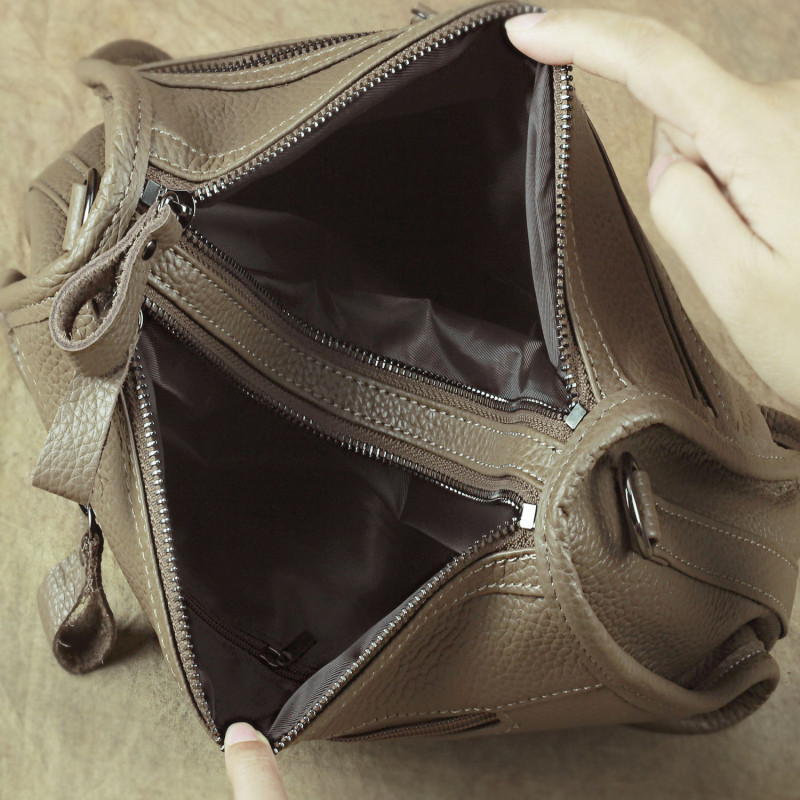 Khaki Sling Dumpling Slouchy Soft Leather Hobo Handbags Purse