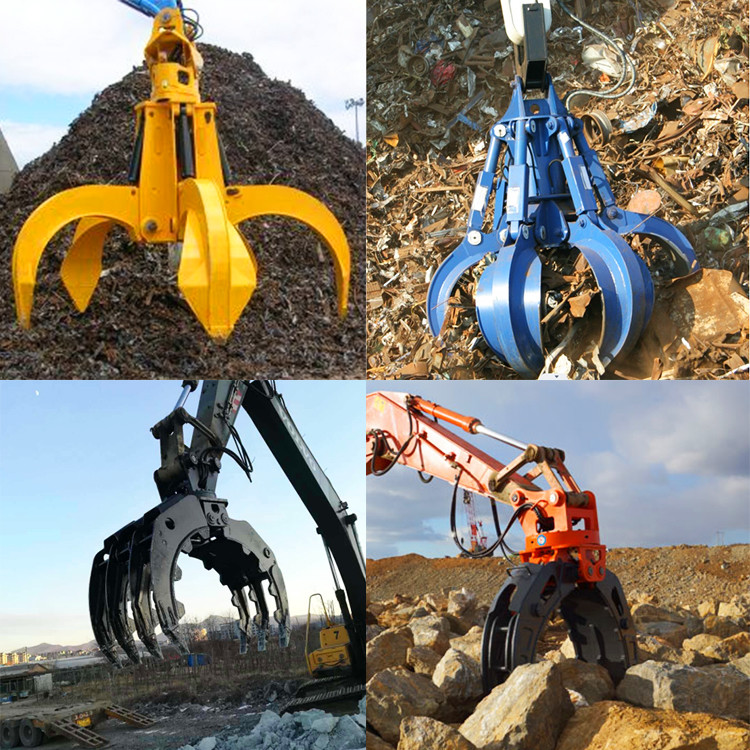 5 Finger Hydraulic Rock Grab for 20-24 Ton Excavators, 1 CBM, 1200 KGS