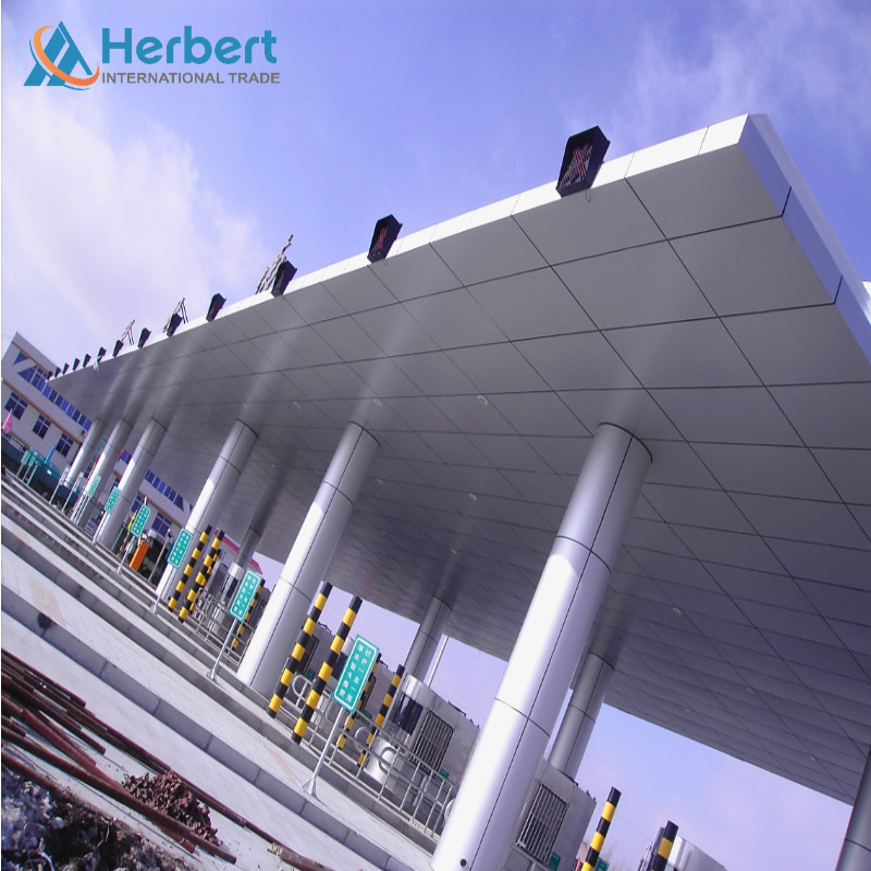 EPS PU Roof Toll Booth Construction 0.8mm Roof Toll Plaza Canopy 4-8 Lanes