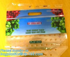 China Food service grape packing bag with slider/Red grapes packing bag/Plastic fruit bag, bag for fruit and vegetable package wholesale