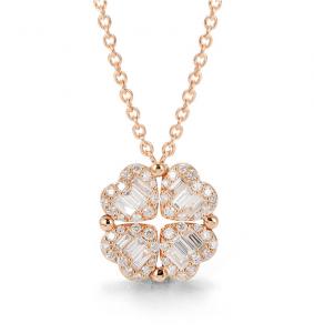 China 4 Clover 18K Gold Diamond Necklace 14.5mm 1.08 CT Womens on sale