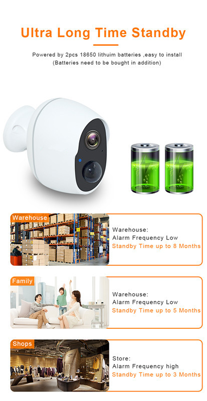 1920x1080 Tuya Smart Camera 2.0 Mega Pixels Pir Security Camera