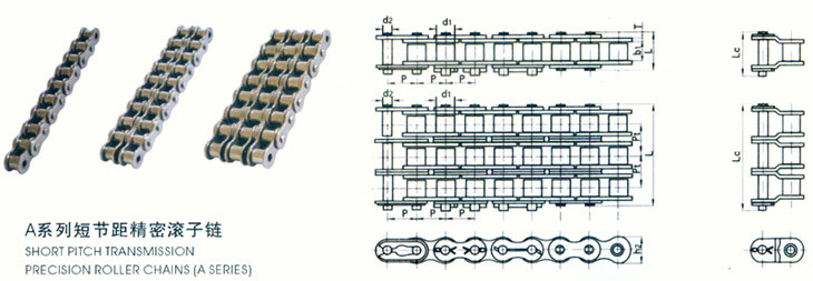 A Series Roller Conveyor Chain Machined Custom Made High Performance