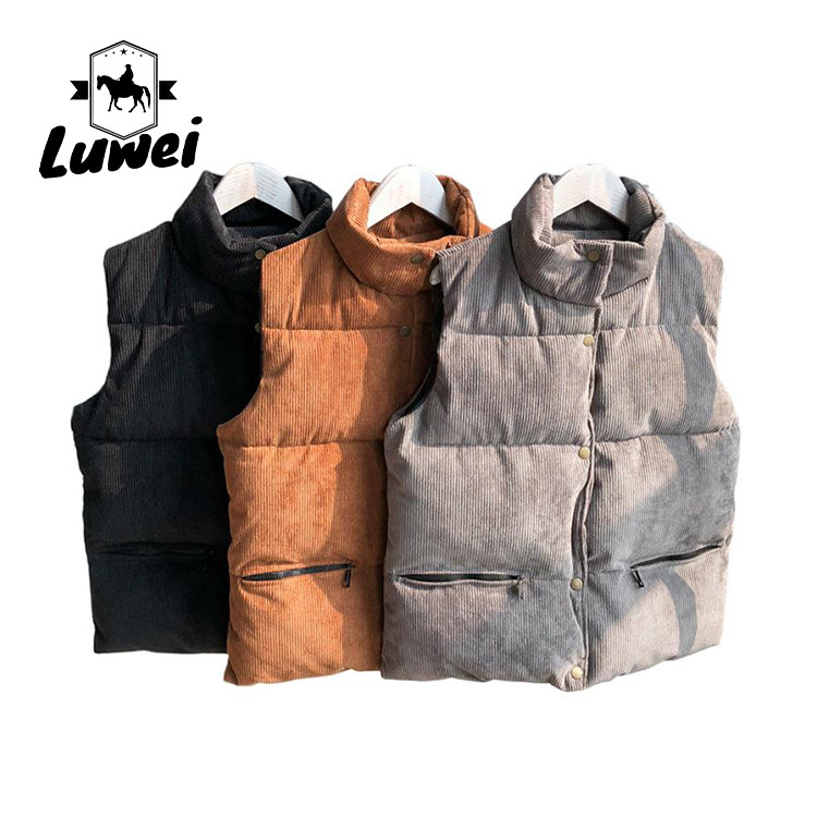 Leisure Crop Top Bubble Vest Polyester Utility Cotton Utility Sleeveless
