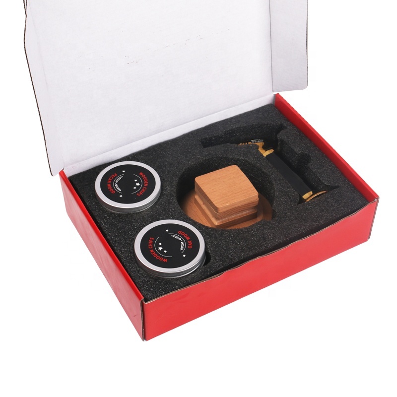 Black Red Gift Bar Tools Portable Drink Cocktail Smoker Kit With Torch