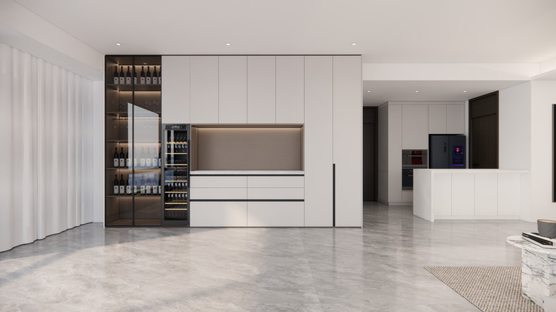 Fadior Stainless Steel Wine Cabinet And Sideboard With Integrated Wine Cooler
