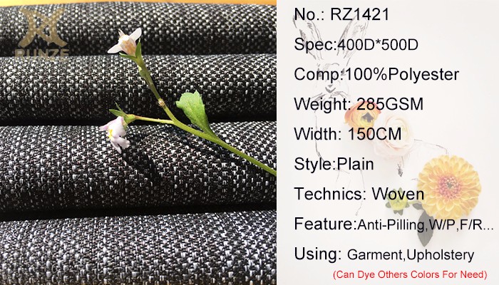 Thick Coarse Sheeting Cloth for Baby Stroller Bags 285gsm Woven Cation Two Color Plain