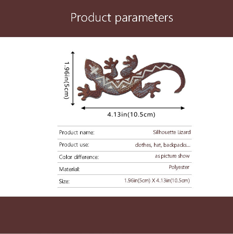 Merrowed Border Lizard Gecko Patch Eco Friendly Iron On Frog Patches