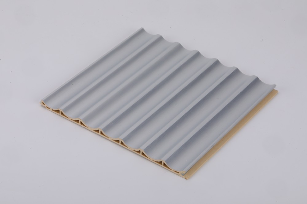 Damask Pattern WPC Laminated Fluted Flat Wall Solid Panel for Interior Decoration Fence