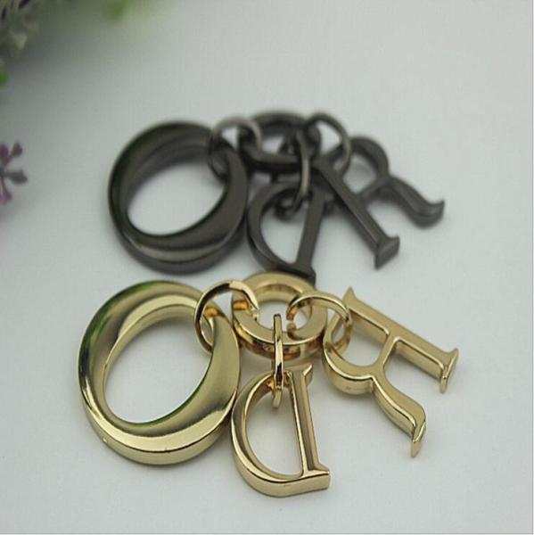 Bag hardware accessories metal jewelry pendants gold & gunmetal small letters