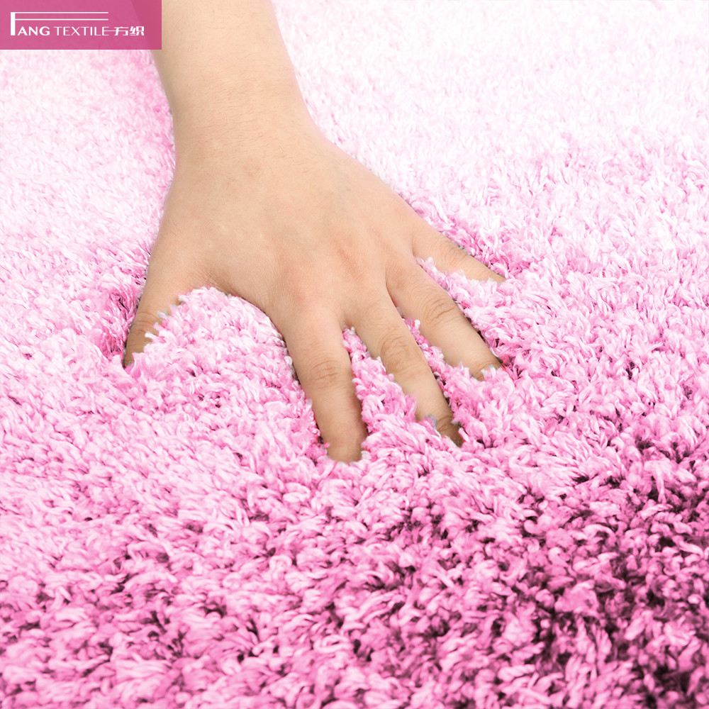 Gradient Colors Tufted Microfiber Polyester Shaggy Bath Mats For Bathtub