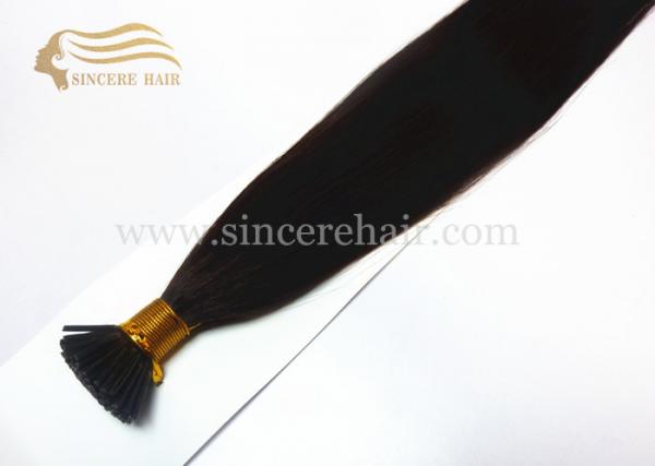Quality 18 Inch Virgin Human Hair Extensions, 45 CM Natural #1B Virgin Pre Bonded I Tip Remy Hair Extensions For Sale for sale