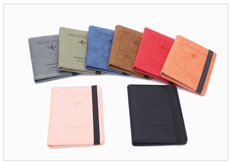 Customized Pattern Minibook Passport Holder Rfid Blocking Travel Wallet for Credit Card
