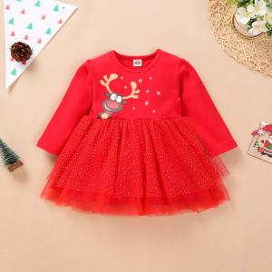 China Child Festivals 120CM 47in Red Long Sleeve Summer Dresses Spring Autumn on sale