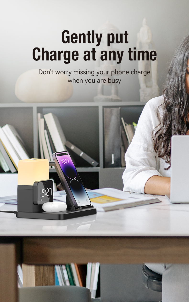 ABS PC Material Magnetic Wireless Charger for 6 in 1 Fast Charging and Portable Foldable Design