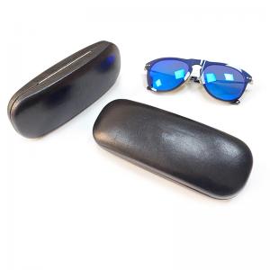 China Pure colour Pu Leather Eyeglasses Case Hard Metal Optical Glasses Case sunglasses case on sale