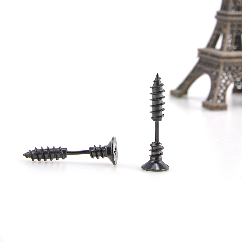 Punk Style Stainless Steel 5 Colors Stud Earrings Men's Punk Ear Jewelry Rock Gothic Unisex Piercing Earring