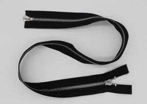 Black 5 Inch Non - Lock Sliders Two Way Metal Zip For Coveralls / Traveling Bag