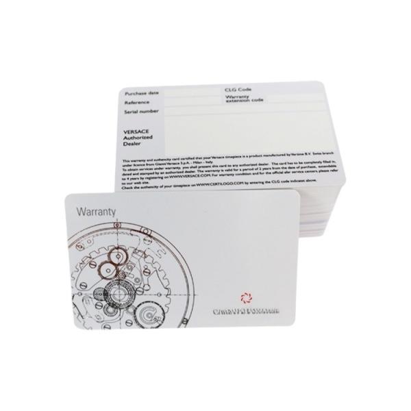 Jewelry Watch Warranty card PVC Plastic Quality After-sales Service Card