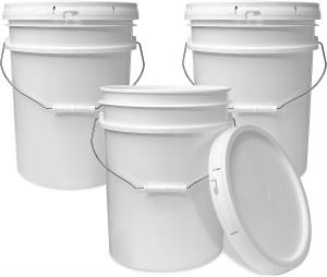 China Round White 5 Gallon Bucket With Lid For Animal Feed Storage wholesale