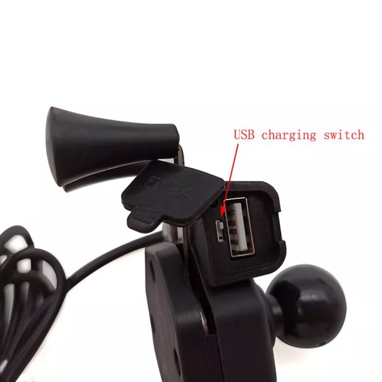 GPS 2.4A Aluminum ABS X Claw Motorcycle Phone Mount 0.6KG Weight
