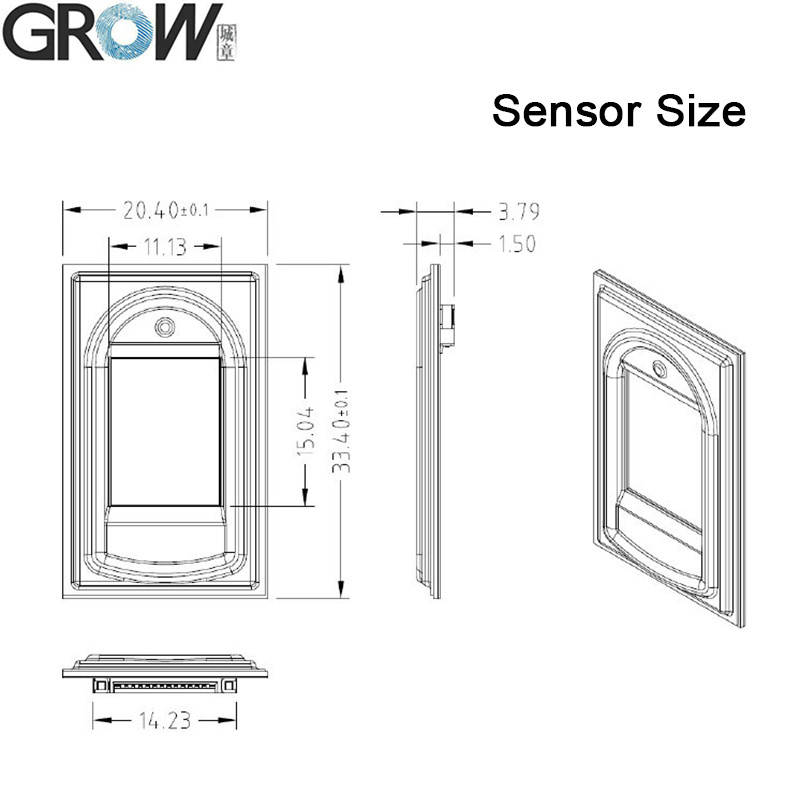 Grow R303s FPC1020 Capacitive Fingerprint Module with Free Sdk