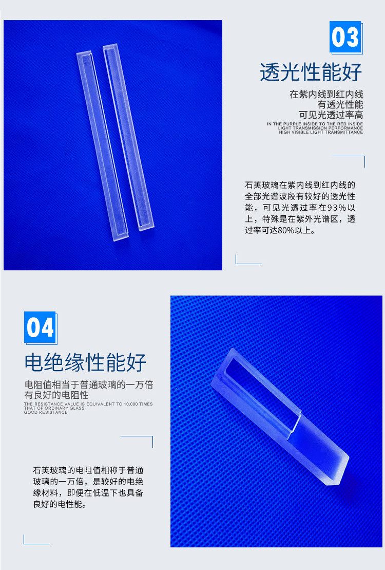 Low OH Content Hot press quartz bar, Quartz Strip Fitting Strict Size Control