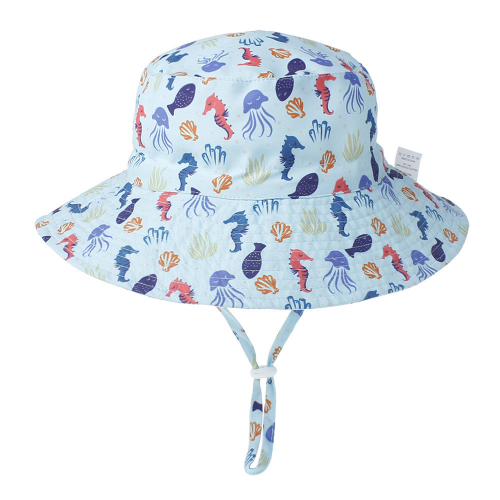 Baby Toddler Plaid Reversible Sun Protection Animal Hat Bucket caps