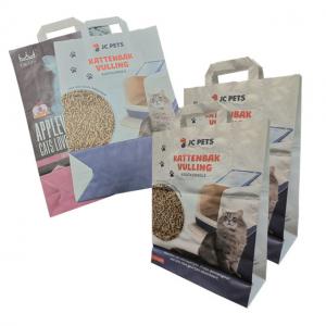 China 10Liter Side Gusset Paper Bags Heat Sealing For Pet Litter Moisture Proof wholesale