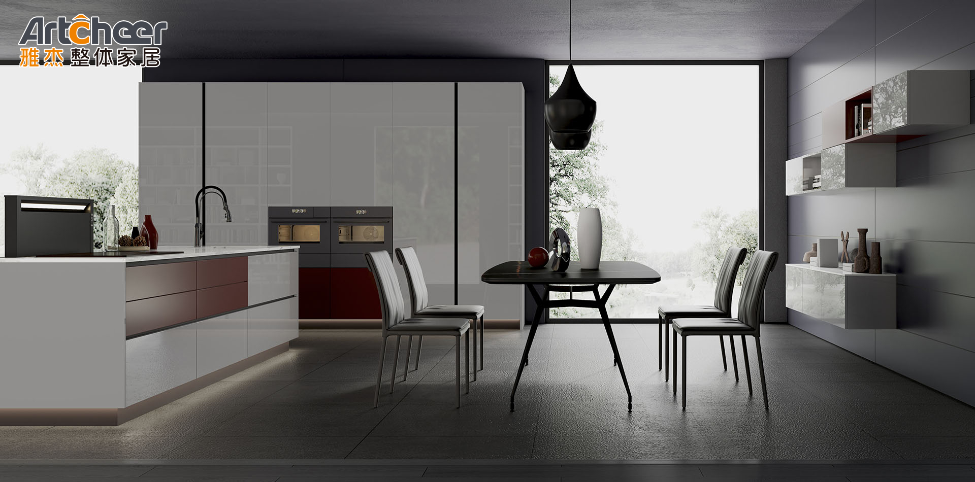 Space - Saving Design Modular Kitchen Cupboards With Soft Close Hinges And Accessories