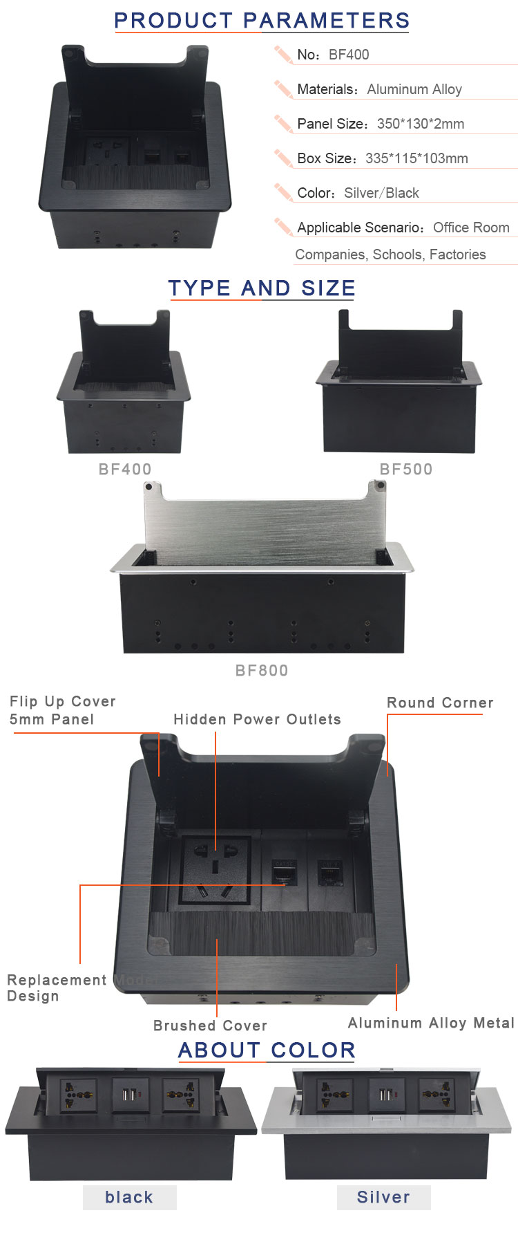 Clamshell hidden table mounted socket box for office table