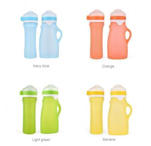 China Food Grade Squeeze Soft Baby Food Pouches Silicone Feeding Bottle for outdoor activities on sale