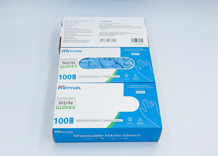 Multiple Color Customization Nitrile Disposable Safety Hand Gloves / Effectively Block Bacteria