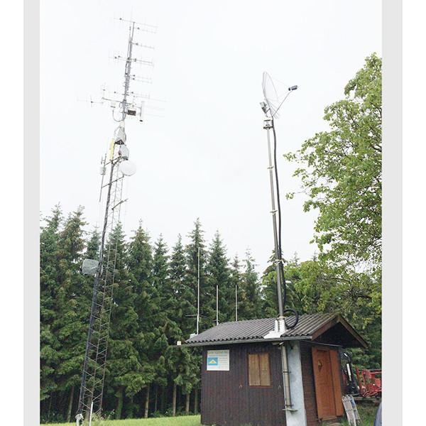 dish antenna mounted radio telecommunication tower mast/ pneumatic telescopic
